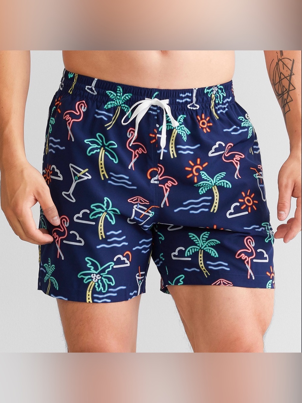 Chubbies The Neon Lights Stretch Swim Trunks Mens S NWT